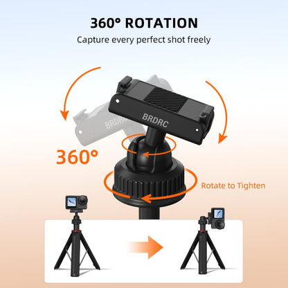 Trípode BRDRC con palo selfie extendido y sistema de liberación rápida para DJI Osmo 360 / Osmo Action 5 (negro) para DJI DJ…