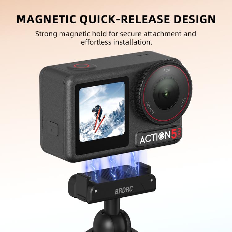 Trípode BRDRC con palo selfie extendido y sistema de liberación rápida para DJI Osmo 360 / Osmo Action 5 (negro) para DJI DJ…