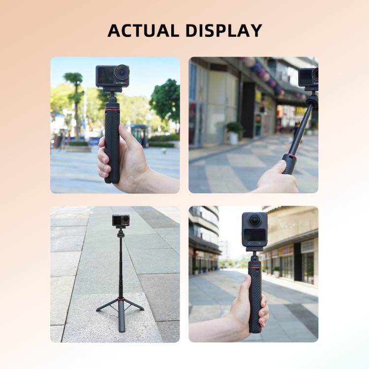 Trípode BRDRC con palo selfie extendido y sistema de liberación rápida para DJI Osmo 360 / Osmo Action 5 (negro) para DJI DJ…