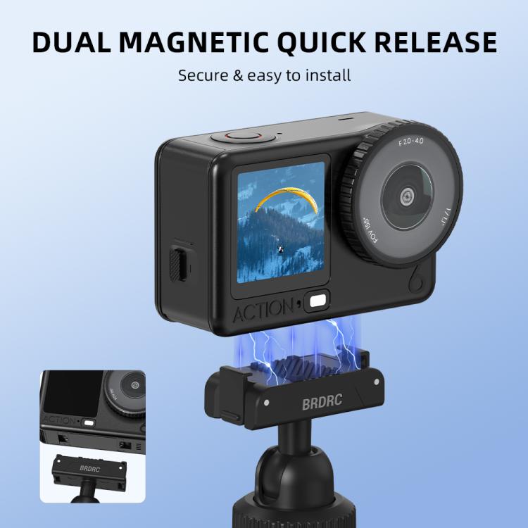 Trípode de liberación rápida BRDRC para palo selfie extendido / Nano para DJI Osmo Action 6 (Negro) — imagen 5