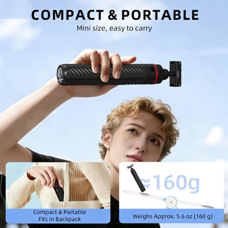 Trípode de liberación rápida BRDRC para palo selfie extendido / Nano para DJI Osmo Action 6 (Negro) — imagen 6