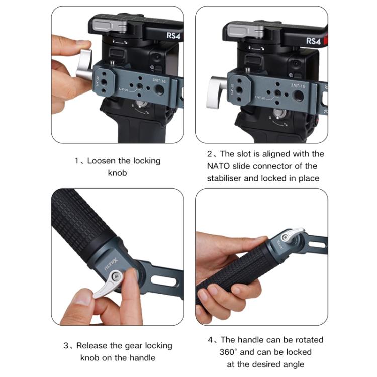 Empuñadura de ángulo ajustable XILETU para estabilizadores Mini/ / / Mini/ /RS 2 para DJI RS 4 Pro / RS 3 Pro para DJI DJI R…