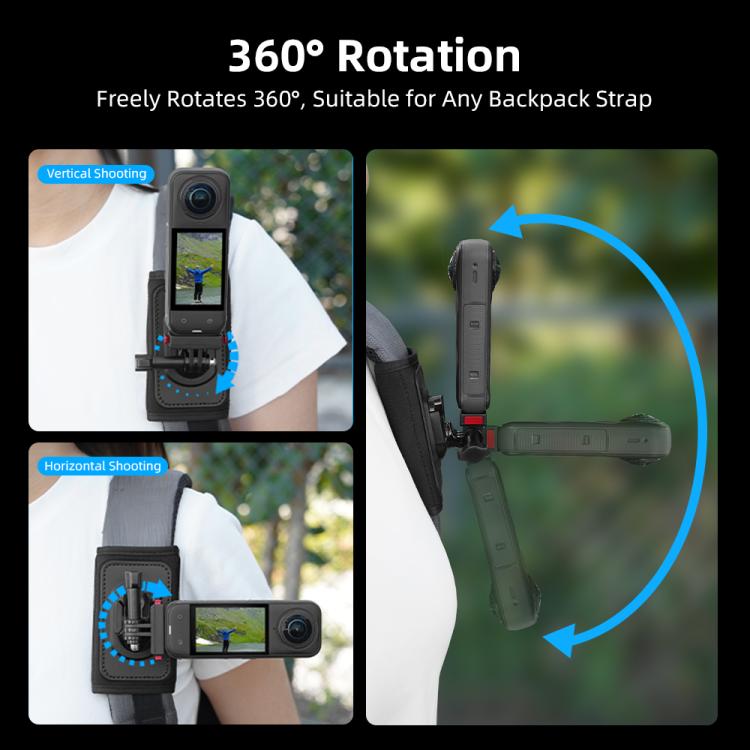 Mochila Action 6 / GoPro Soporte para Correa de Hombro Clip para DJI Osmo Pocket 3 (Negro) — imagen 6