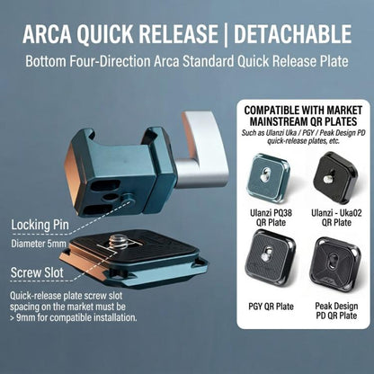 Abrazadera de riel NATO XILETU PC-38 para estabilizador RS Serie, adaptador de montaje QR compatible con Arca-Swiss para DJI…
