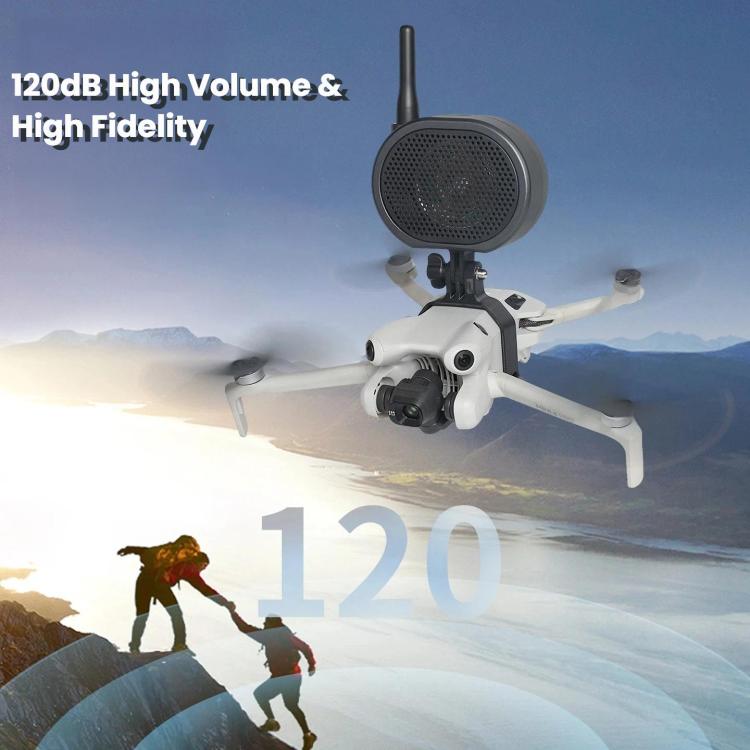 Megáfono para dron, altavoz inalámbrico de largo alcance de 2000 m, altavoz de alto volumen de 120 dB para DJI Mini 4 Pro (n…