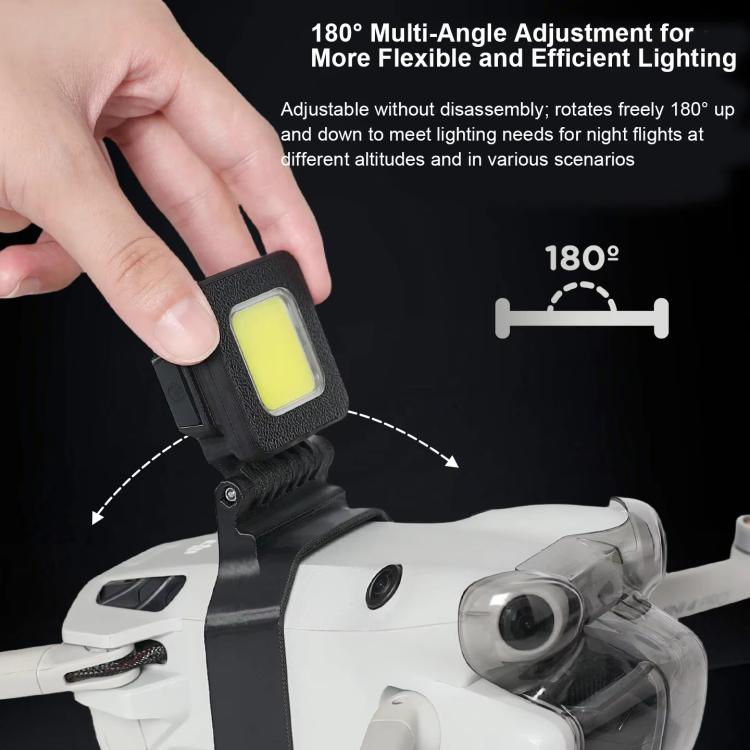 Foco LED ultrabrillante para vuelo nocturno con giro de 180 grados y 3 modos de luz (negro) para DJI Mini 4 Pro — imagen 3