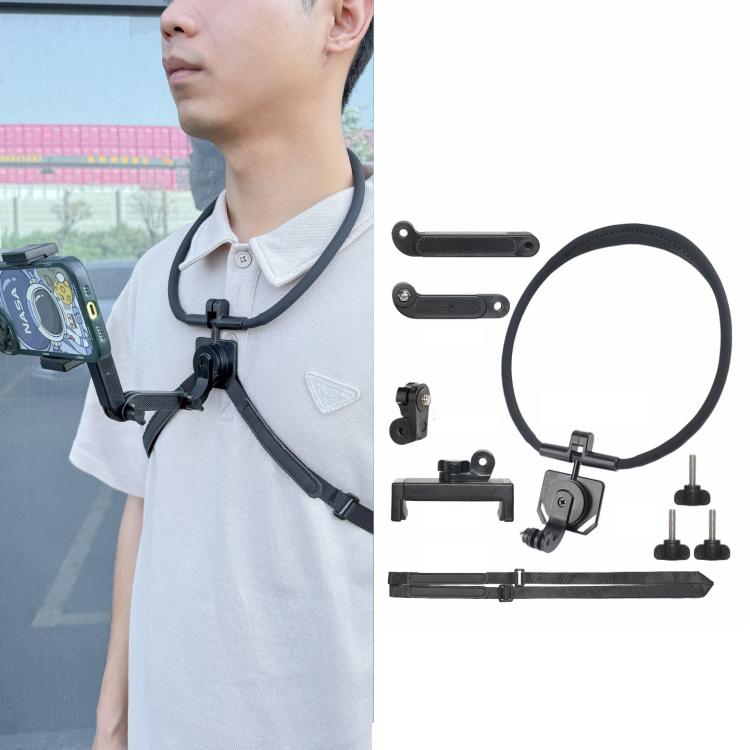 Soporte para cuello POV para celular y cámara de acción. Soporte de cuello de liberación rápida con varilla de extensión. Ta…