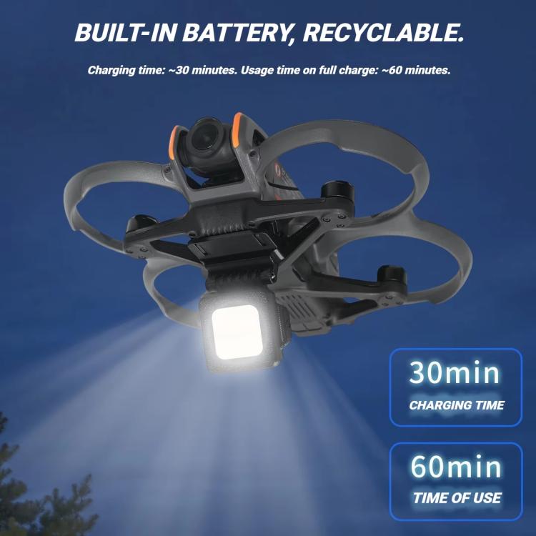Luz de vuelo nocturna recargable LED para DJI Avata 2 (Negro) — imagen 2