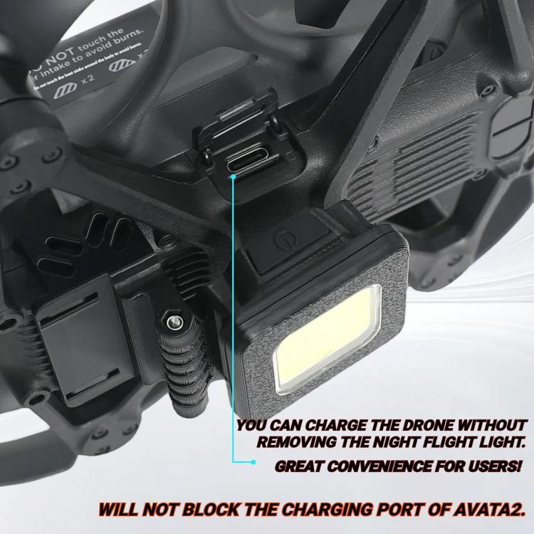 Luz de vuelo nocturna recargable LED para DJI Avata 2 (Negro) — imagen 4