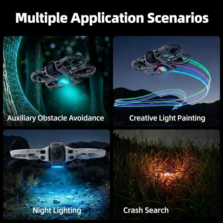 Luz inferior LED RGB RCSTQ, 38 modos de iluminación, recargable, para señalización de vuelo nocturno para DJI Avata — imagen…