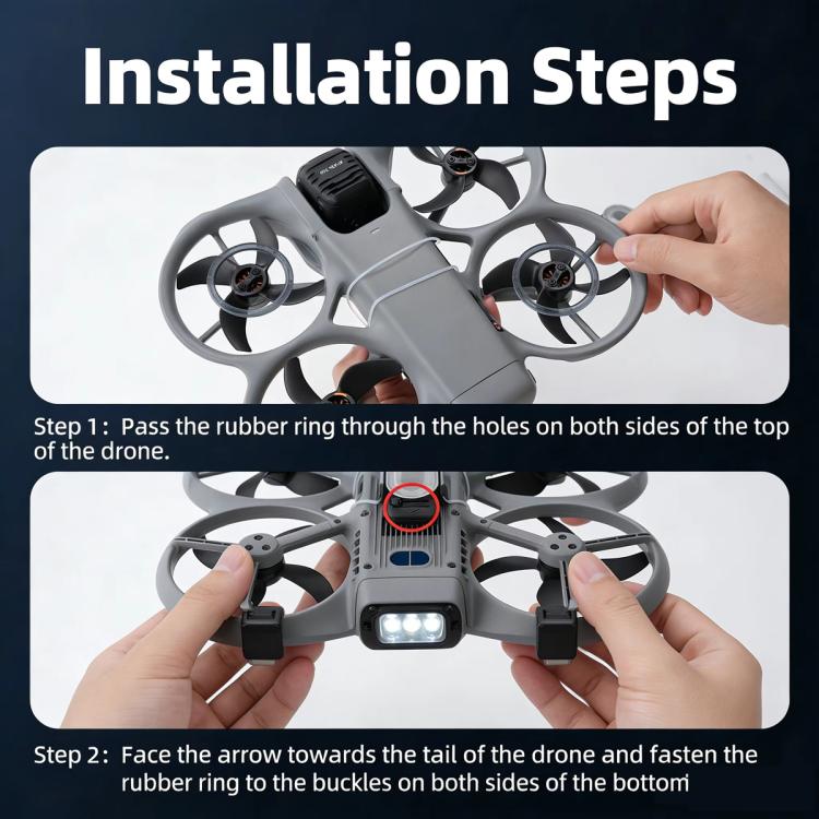 Luz inferior LED RGB RCSTQ, 38 modos de iluminación, recargable, para señalización de vuelo nocturno para DJI Avata — imagen…