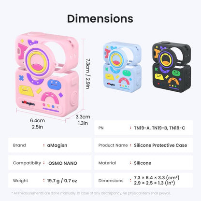Funda protectora de silicona aMagisn Fun Pattern 5 en 1, con tapa para lente (rosa) — imagen 11