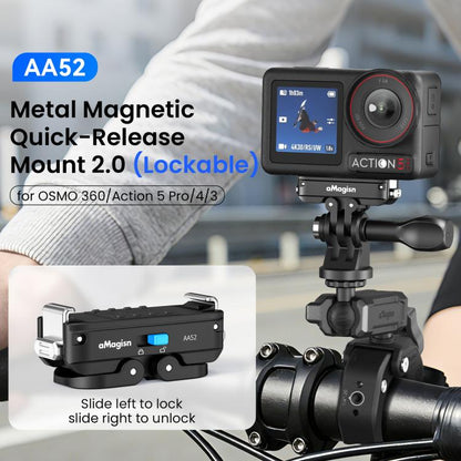 Adaptador magnético de liberación rápida de metal aMagisn 2.0 con bloqueo para DJI Osmo 360 (negro) — imagen 2