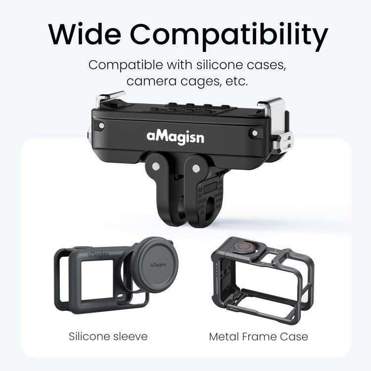 Adaptador magnético de liberación rápida de metal aMagisn 2.0 con bloqueo para DJI Osmo 360 (negro) — imagen 10