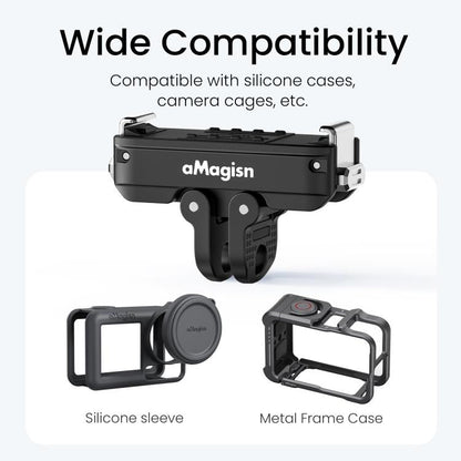 Adaptador magnético de liberación rápida de metal aMagisn 2.0 con bloqueo para DJI Osmo 360 (negro) — imagen 10
