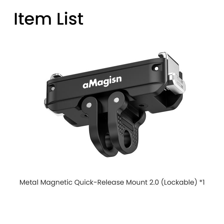 Adaptador con bloqueo de liberación rápida magnética de metal aMagisn 2.0 para DJI Osmo Action 6 (Negro) — imagen 11