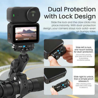 Adaptador con bloqueo de liberación rápida magnética de metal aMagisn 2.0 para DJI Osmo Action 6 (Negro) — imagen 4