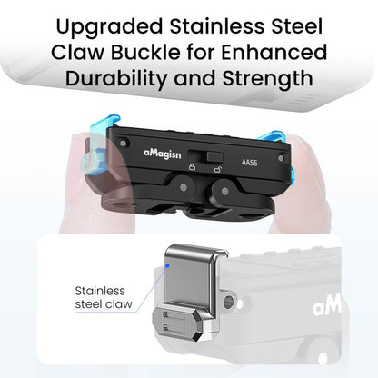 Adaptador con bloqueo de liberación rápida magnética de metal aMagisn 2.0 para DJI Osmo Action 6 (Negro) — imagen 7