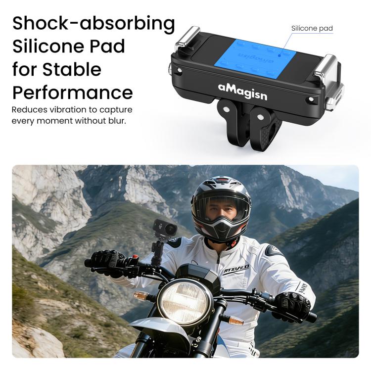 Adaptador con bloqueo de liberación rápida magnética de metal aMagisn 2.0 para DJI Osmo Action 6 (Negro) — imagen 8
