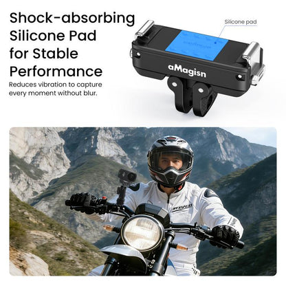 Adaptador con bloqueo de liberación rápida magnética de metal aMagisn 2.0 para DJI Osmo Action 6 (Negro) — imagen 8