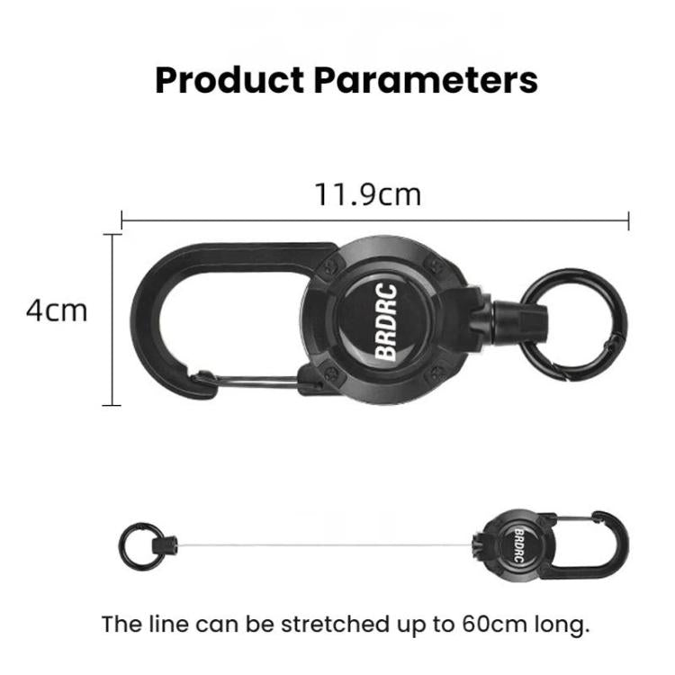 Mochila de cámara de acción Mosquetón telescópico para / Pocket 3 / 4 BRDRC para DJI Osmo Action 6 (Negro) — imagen 2