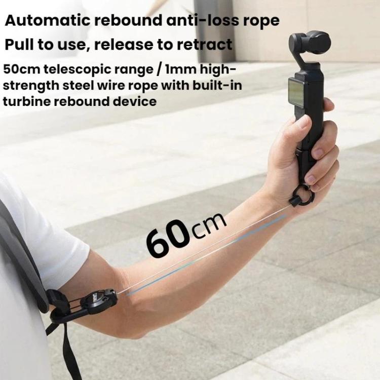 Mochila de cámara de acción Mosquetón telescópico para / Pocket 3 / 4 BRDRC para DJI Osmo Action 6 (Negro) — imagen 6