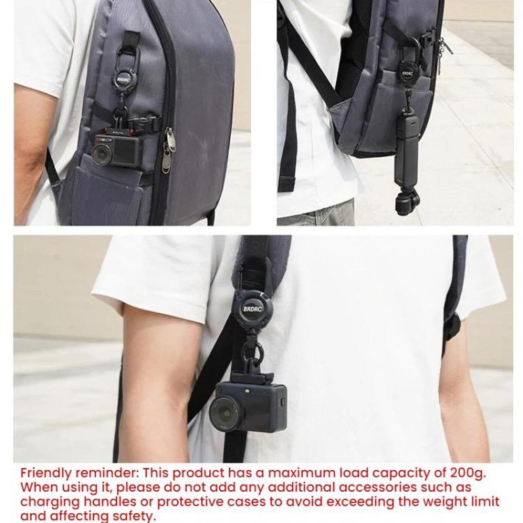 Mochila de cámara de acción Mosquetón telescópico para / Pocket 3 / 4 BRDRC para DJI Osmo Action 6 (Negro) — imagen 7