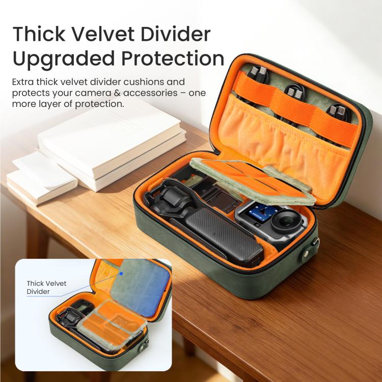Funda de transporte para cámara de acción aMagisn de piel nobuk, bolsa de almacenamiento pequeña para viajes con divisores a…