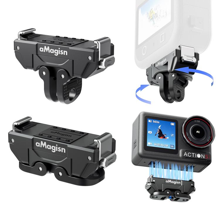 Soporte magnético de liberación rápida giratorio de 360 grados aMagisn para DJI Osmo 360 (negro)