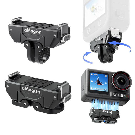 Soporte magnético de liberación rápida giratorio de 360 grados aMagisn para DJI Osmo 360 (negro)