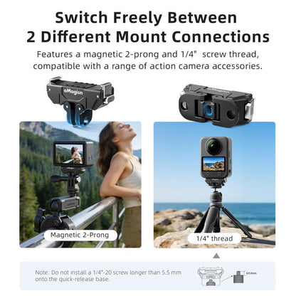 Soporte magnético de liberación rápida giratorio de 360 grados aMagisn para DJI Osmo 360 (negro) — imagen 8