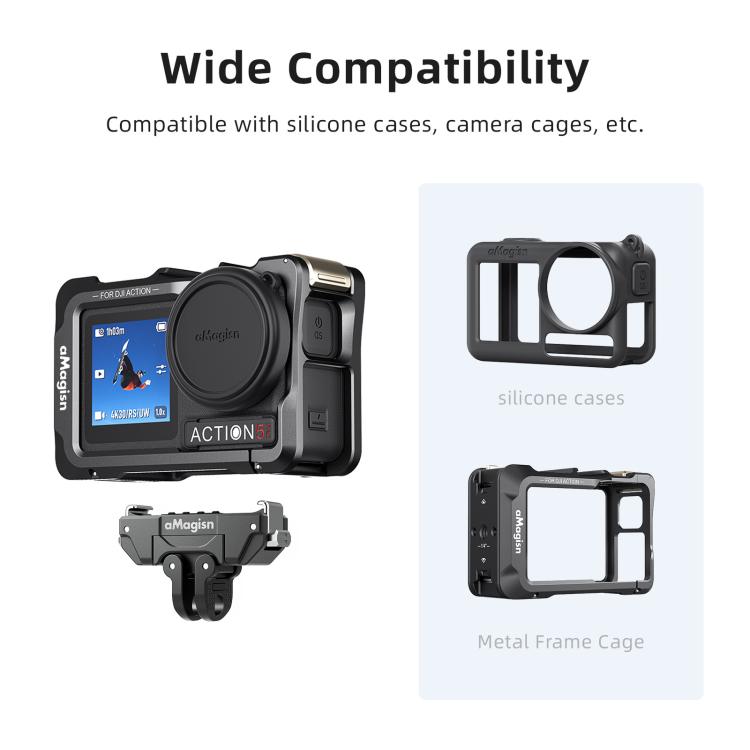Soporte magnético de liberación rápida giratorio de 360 grados aMagisn para DJI Osmo 360 (negro) — imagen 9