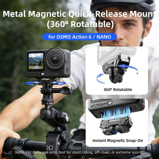Soporte magnético de liberación rápida giratorio de 360 grados aMagisn para DJI Osmo Action 6 (negro) — imagen 2