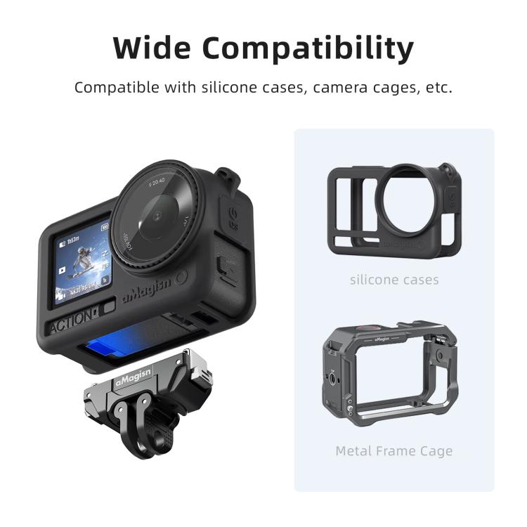 Soporte magnético de liberación rápida giratorio de 360 grados aMagisn para DJI Osmo Action 6 (negro) — imagen 10