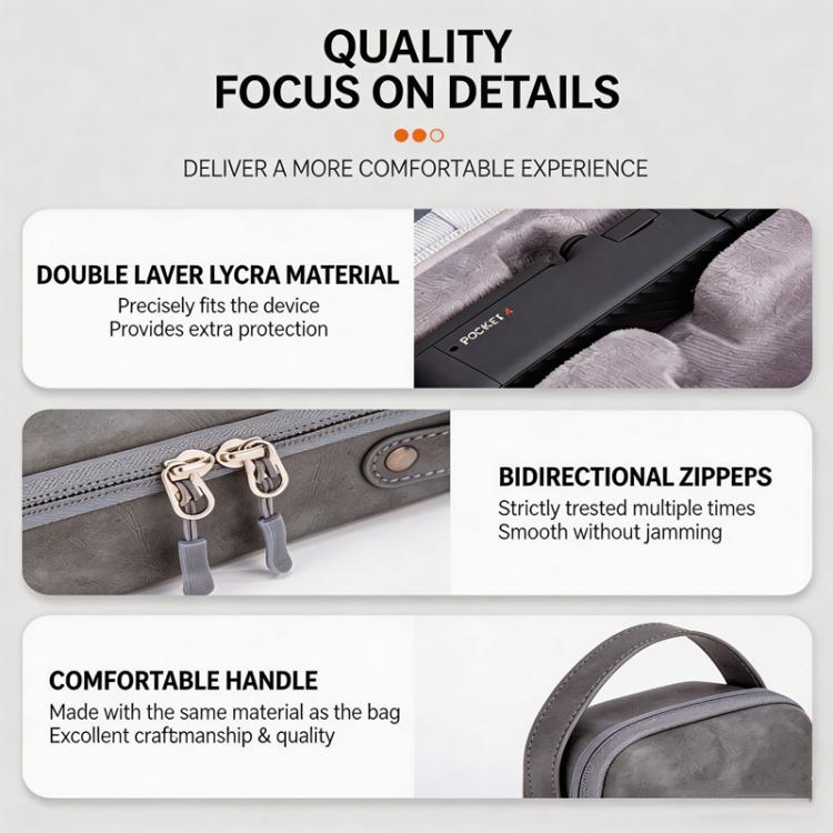 Funda rígida impermeable, bolsa de viaje protectora a prueba de golpes, bolso de mano portátil para DJI Osmo Pocket 4 (gris)…