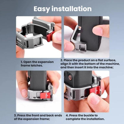 Soporte de marco de expansión de liberación rápida con interfaz de zapata fría BRDRC para DJI Osmo Pocket 4 (Titanio) — imag…