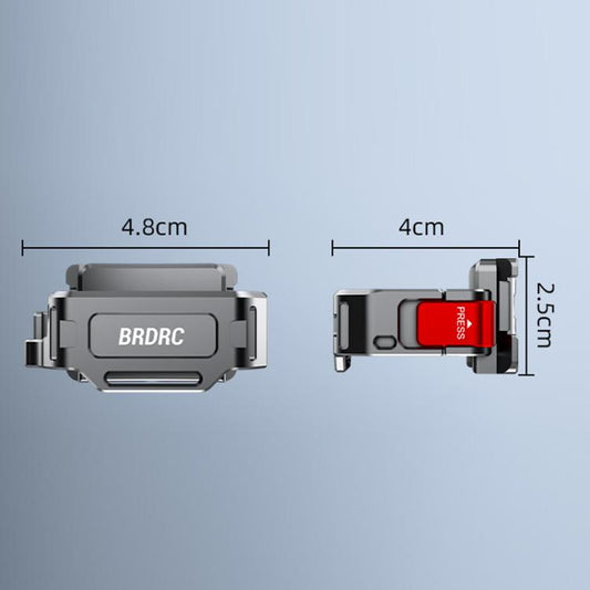 Soporte de marco de expansión de liberación rápida con interfaz de zapata fría BRDRC para DJI Osmo Pocket 4 (Titanio) — imag…