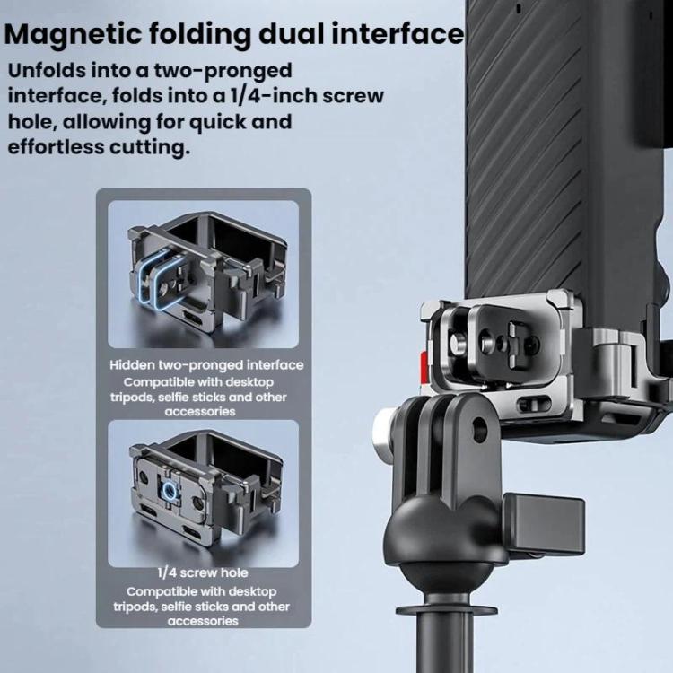 Soporte de marco de expansión de liberación rápida con interfaz de zapata fría BRDRC para DJI Osmo Pocket 4 (Titanio) — imag…
