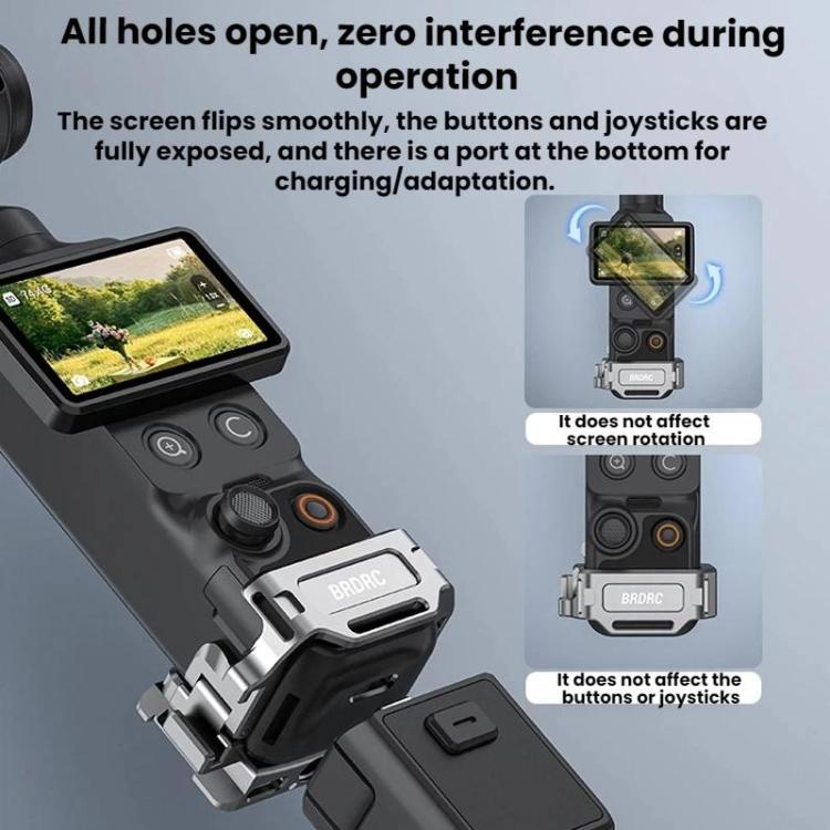 Soporte de marco de expansión de liberación rápida con interfaz de zapata fría BRDRC para DJI Osmo Pocket 4 (Titanio) — imag…