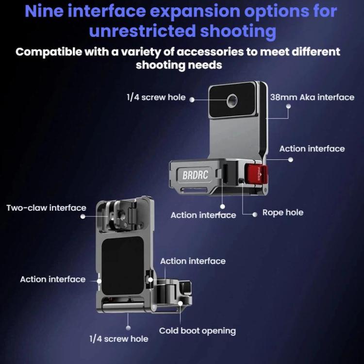 Base adaptadora magnética multifuncional BRDRC para DJI Osmo Pocket 3 (Titanio) — imagen 3