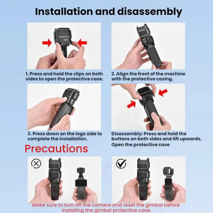 Funda protectora para gimbal BRDRC con cubierta para lente de pantalla para DJI Osmo Pocket 4 (rosa) — imagen 11