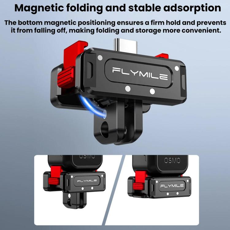 Adaptador de carga magnético de liberación rápida Flymile para DJI Osmo Pocket 4 (negro) — imagen 4