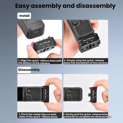 Adaptador de carga magnético de liberación rápida Flymile para DJI Osmo Pocket 4 (negro) — imagen 10