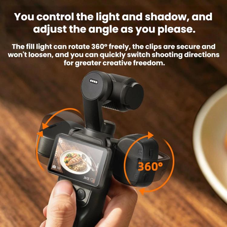 Luz de relleno magnética Flymile para cámaras / 3 para DJI Osmo Pocket 4 (negra) — imagen 5