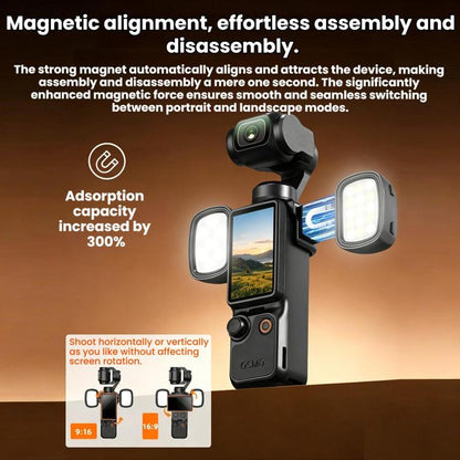 Luz de relleno magnética Flymile para cámaras / 3 para DJI Osmo Pocket 4 (negra) — imagen 10