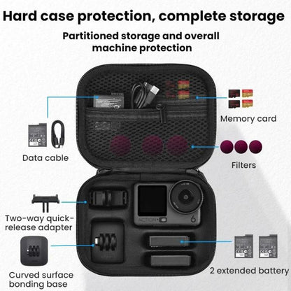 Estuche de transporte para accesorios de cámara portátil BRDRC para DJI Osmo Action 6 (Negro) — imagen 3
