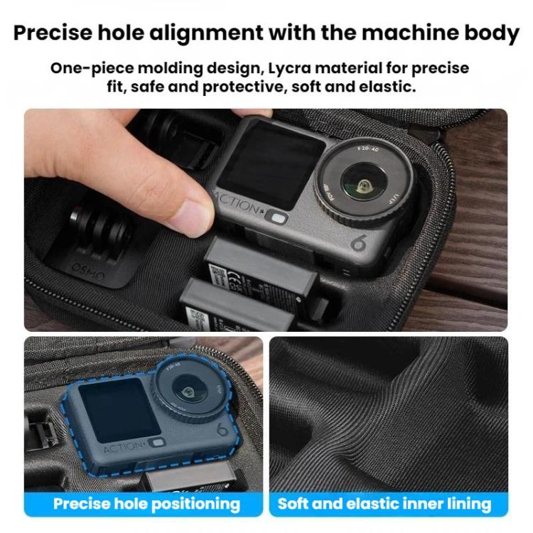 Estuche de transporte para accesorios de cámara portátil BRDRC para DJI Osmo Action 6 (Negro) — imagen 4