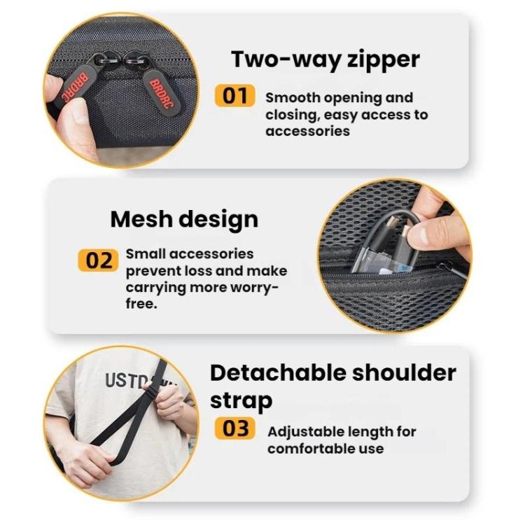 Bolsa de almacenamiento para hombro/bandolera BRDRC para DJI Osmo Action 6 (negra) — imagen 8