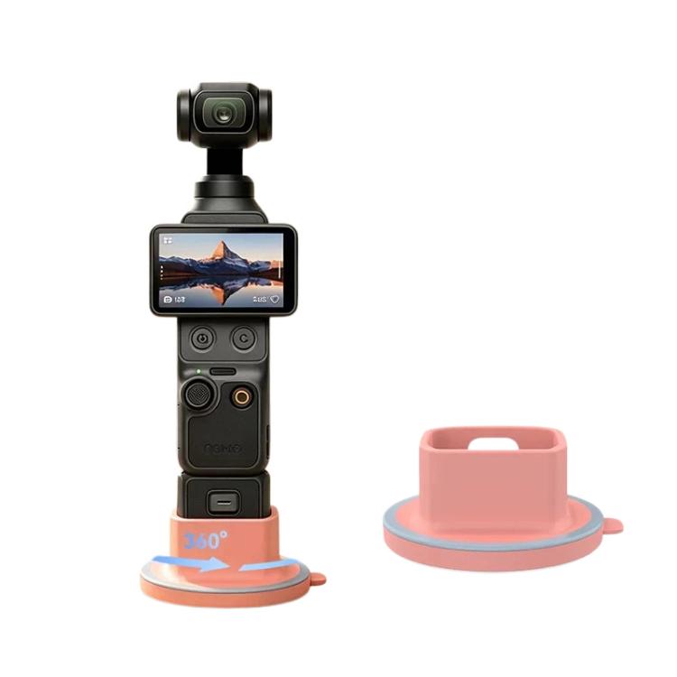 Base de escritorio giratoria de 360 grados con soporte adhesivo antideslizante para cámara /3 para DJI Osmo Pocket 4 (rosa)