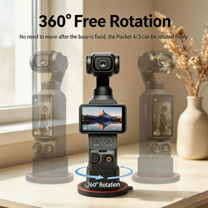 Base de escritorio giratoria de 360 grados con soporte adhesivo antideslizante para cámara /3 para DJI Osmo Pocket 4 (Negro……